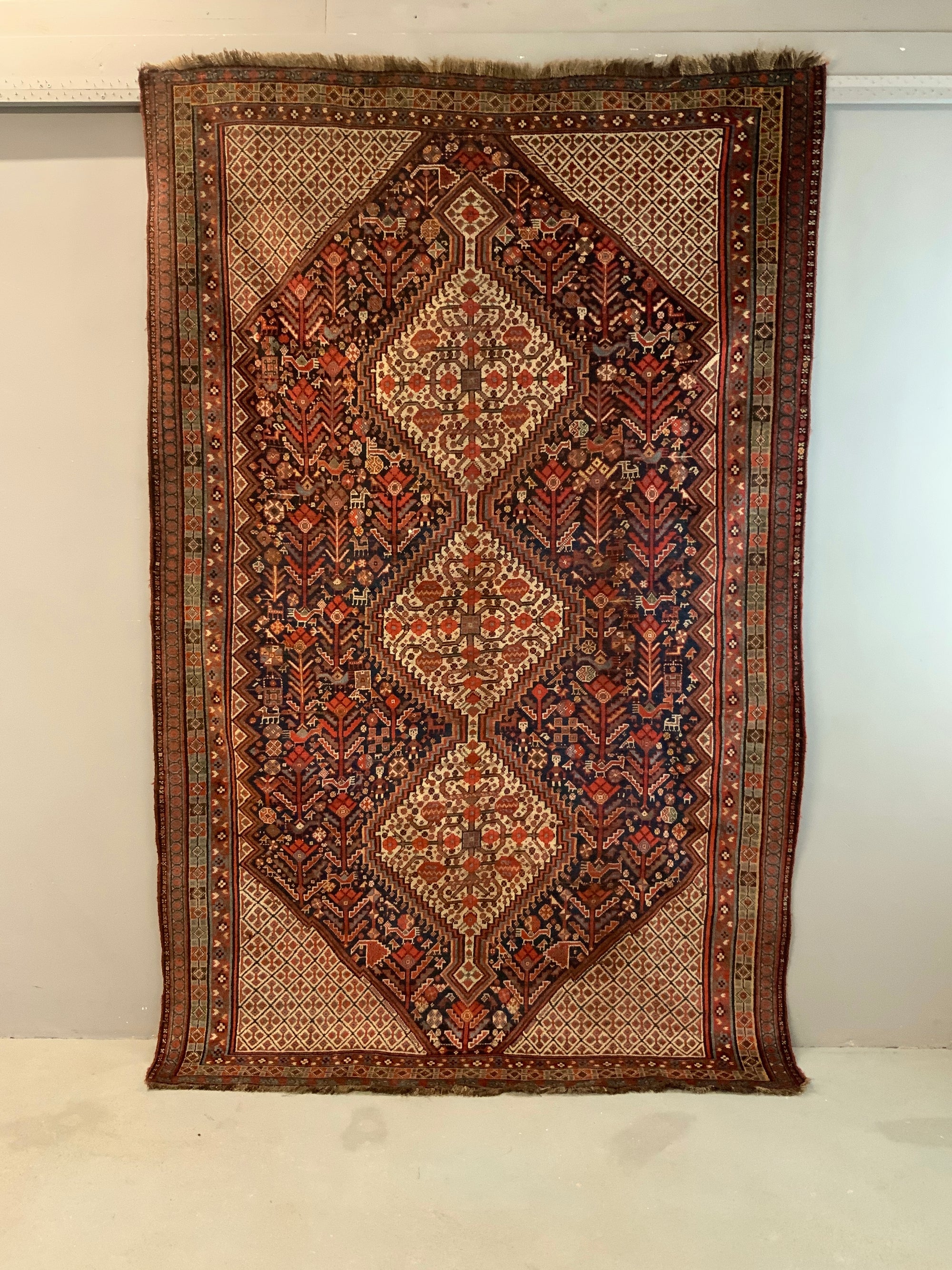 Khamseh antique small carpet (254 x 158cm)
