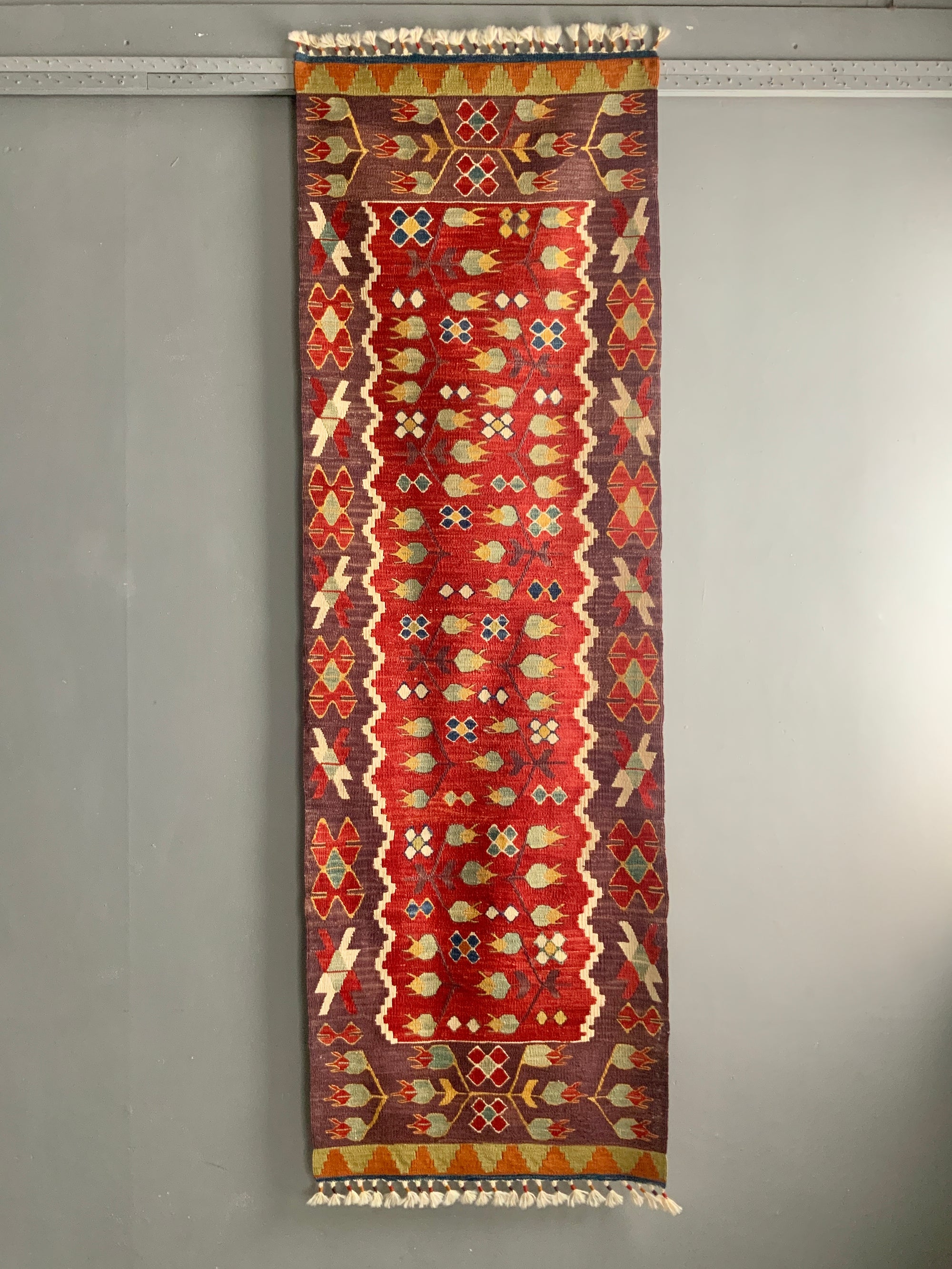 Turkish natural dye kilim short runner (206 x 65cm) *new