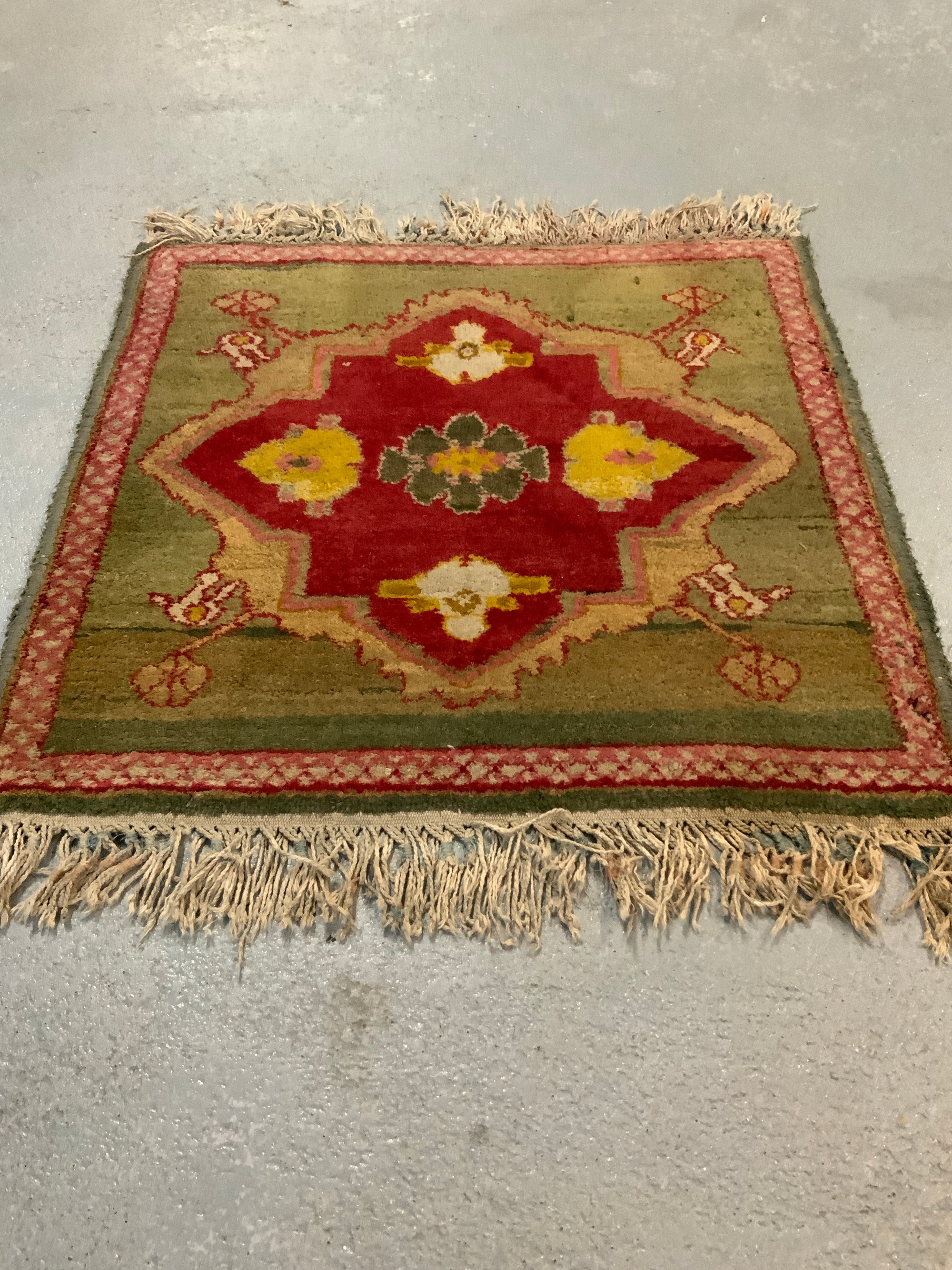Indian ' Amritsar ' antique small mat (67 x 69cm)