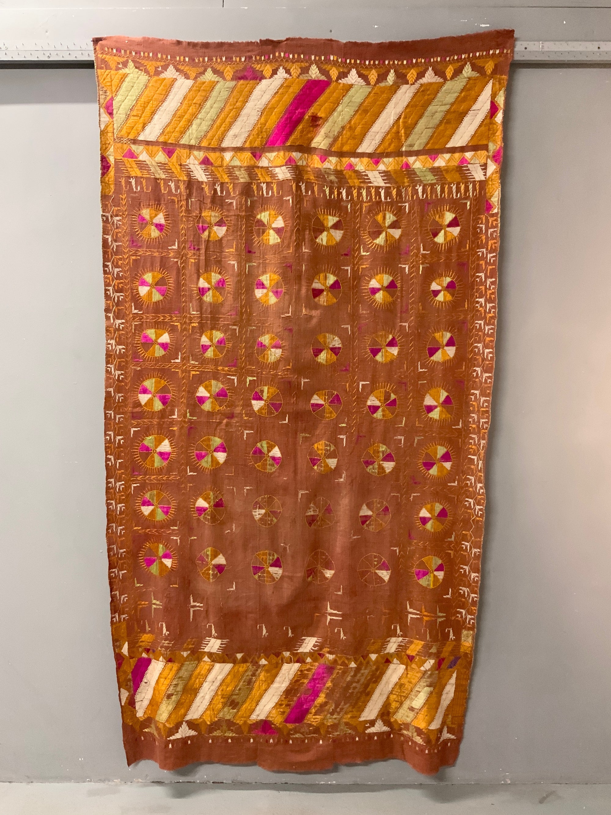Punjab Fulkari / Phulkari vintage shawl   (222 x 121cm) *AF