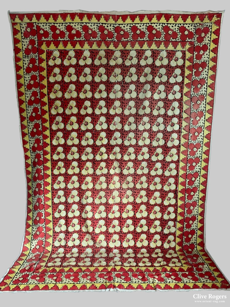 Afghan () Large Blocked And Painted Domestic Cloth Cloth