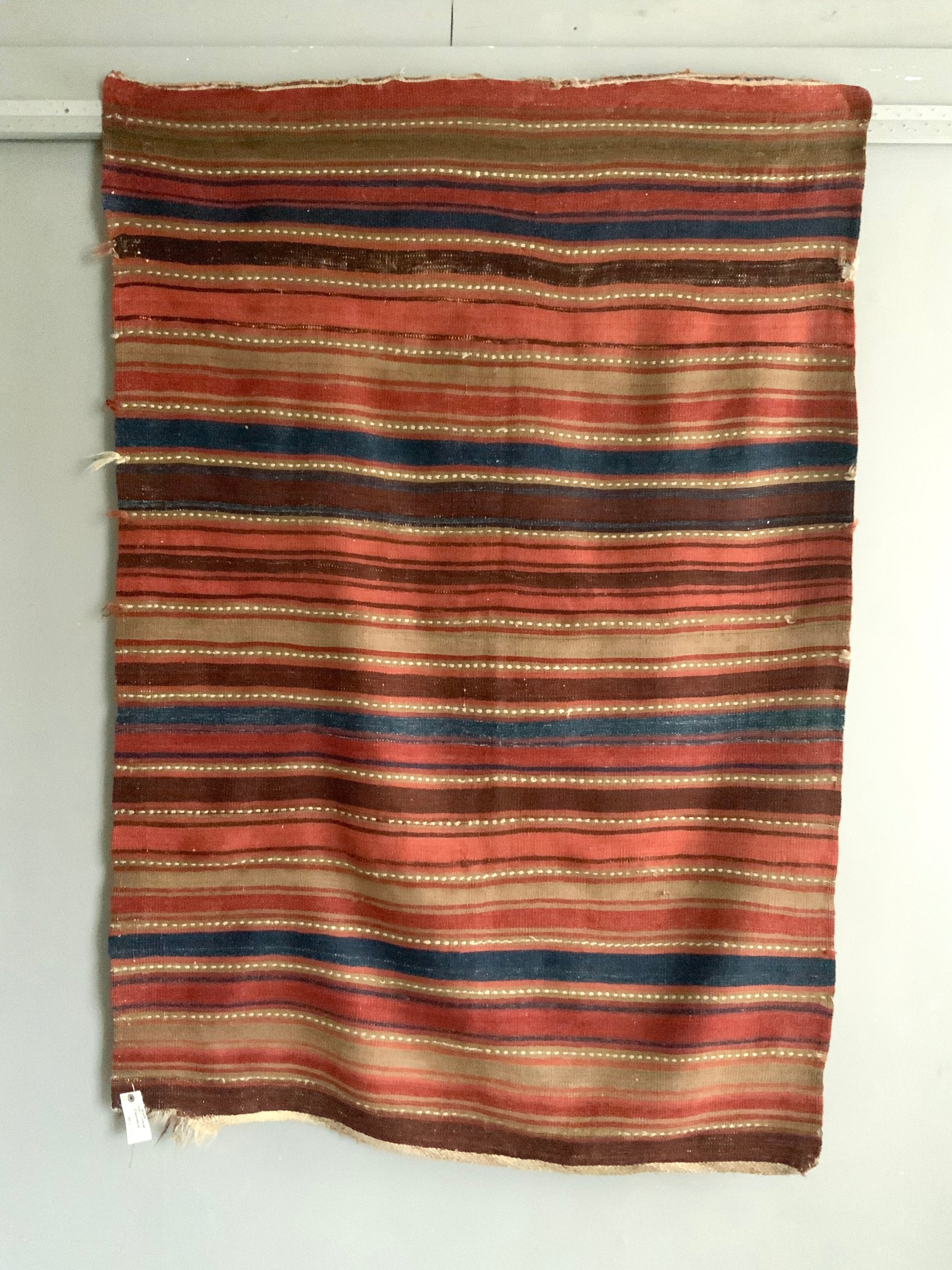 Turkish Anatolian Keçimuslar plain striped flatweave (182 x 124cm)