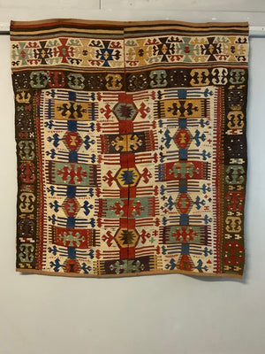 Turkish Anatolian antique kilim fragment (174 x 163cm)
