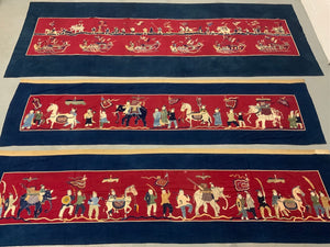Three piece antique banner set Chinese community Burma / Thailand / SE Asian [3]