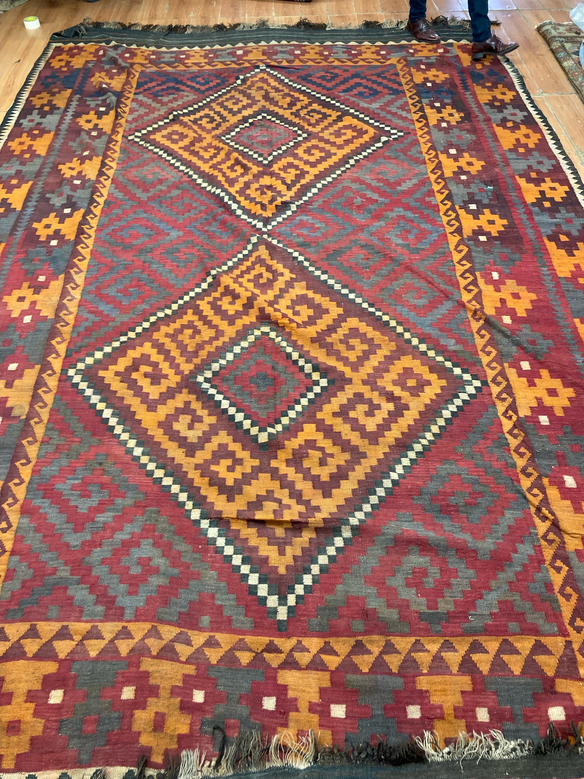Afghan Turkmen oversize Maimana kilim (490 x 340cm)