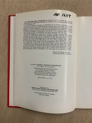 Gardiner, R. F. ORIENTAL RUGS FROM CANADIAN COLLECTIONS