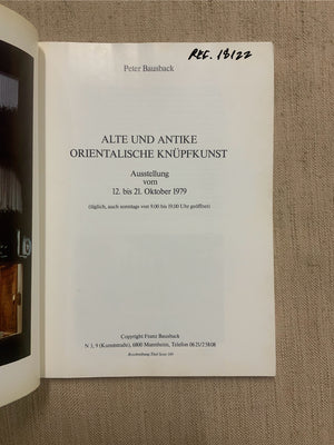 Bausback, Peter. ANTIKE ORIENTALISCHE KNÜPFKUNST
