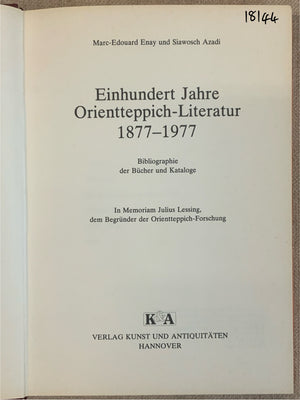Einhundert Jahre Orientteppich-Literatur (1877-1977)