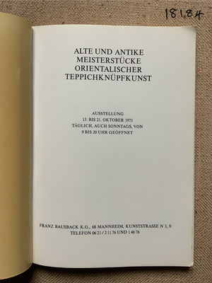 BAUSBACK. P. :  Alte Und Santik Meisterstücke Orientalischer Teppichknüpfkunst