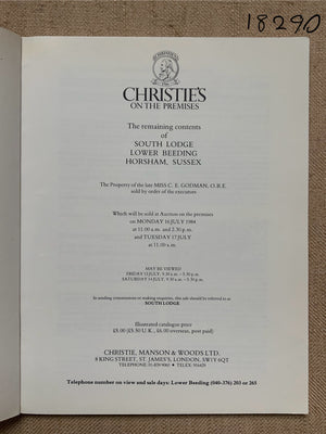Christie's auction South Lodge July 1984
