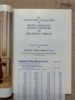 Sotheby's The Hochschild Collection Dec. 1978