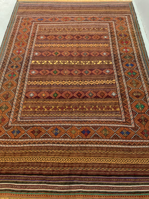 Khorossan or Afghan Balouch modern fine flatweave (216 x 145cm)