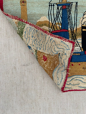 French embroidery of naval ship BURON EDMOND dated 1914-16