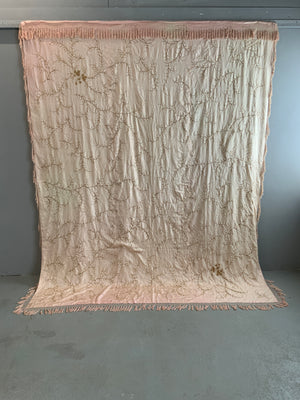 Chinese large antique embroidered export silk (275 x 214cm)