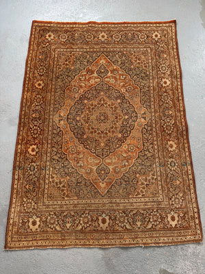 Tabreez Haji Jalili style pale bronze colour rug (168 x 120cm)
