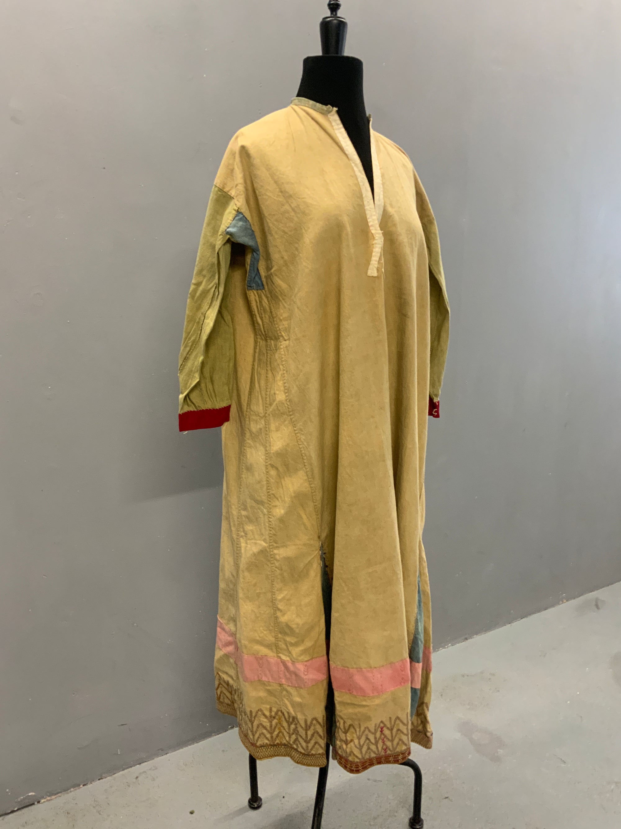 Balkan or Turkish antique yellow cotton dress