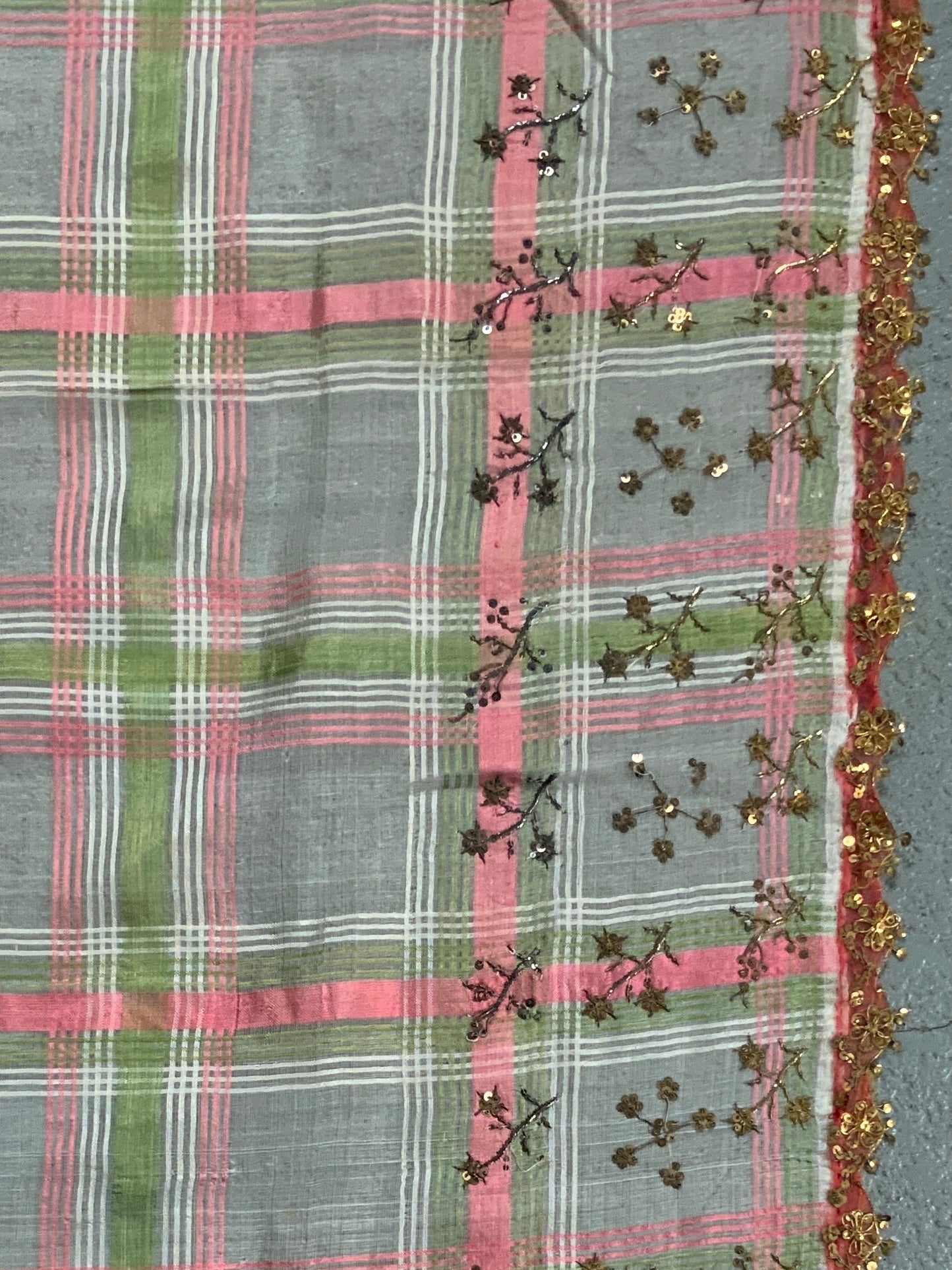 Ottoman silk diaphanous gauze bedcover (293 x 177cm)