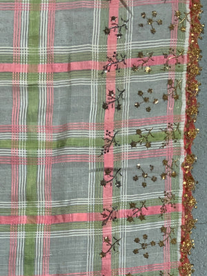 Ottoman silk diaphanous gauze bedcover (293 x 177cm)