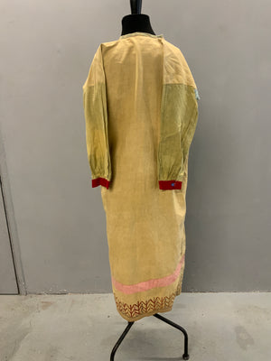 Balkan or Turkish antique yellow cotton dress