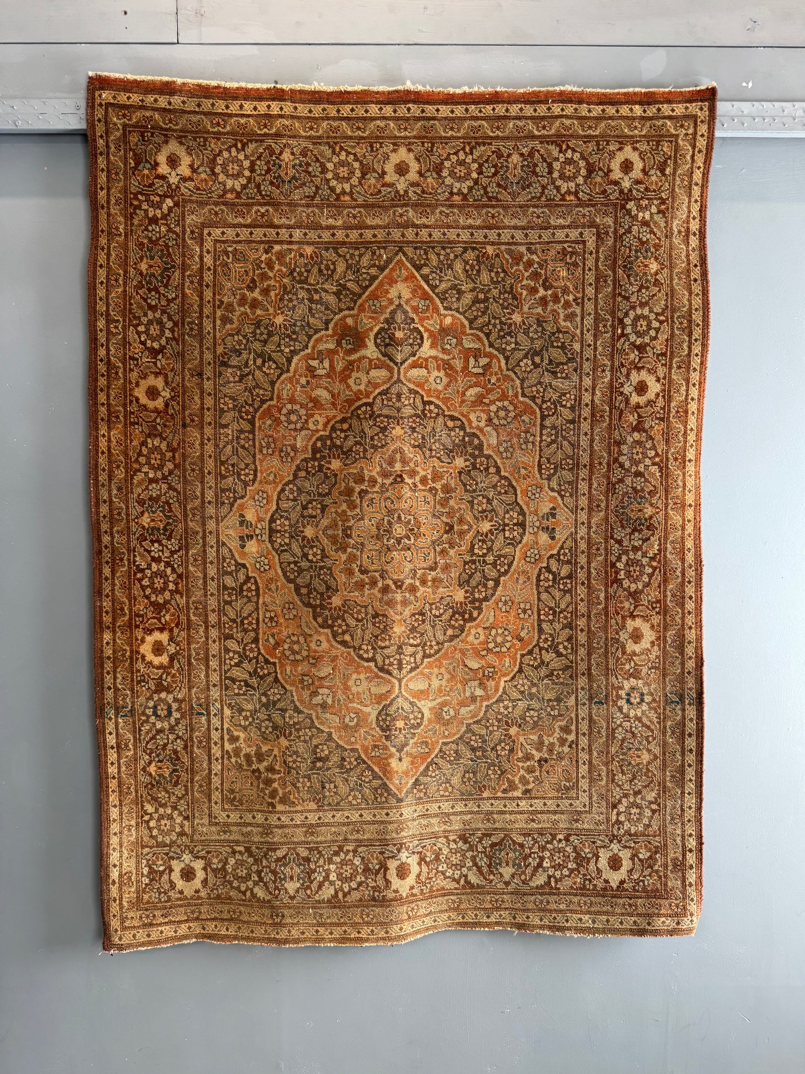 Tabreez Haji Jalili style pale bronze colour rug (168 x 120cm)