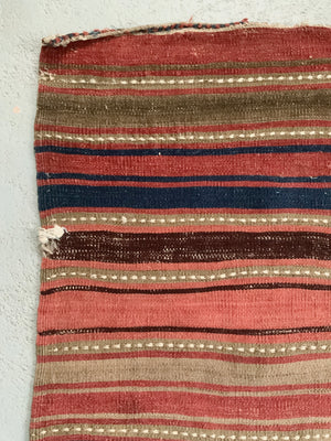 Turkish Anatolian Keçimuslar plain striped flatweave (182 x 124cm)