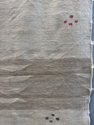 Vintage pale flatweave kilim fragment (305 x 119cm)