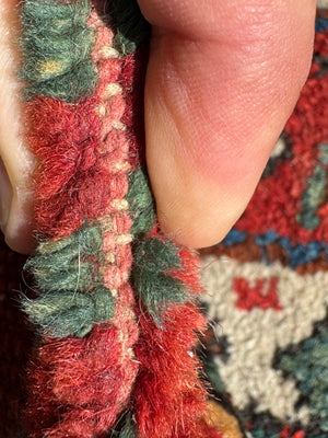 Afshar antique triple medallion rug (169 x 134cm)