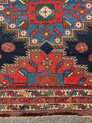 Afshar antique triple medallion rug (169 x 134cm)