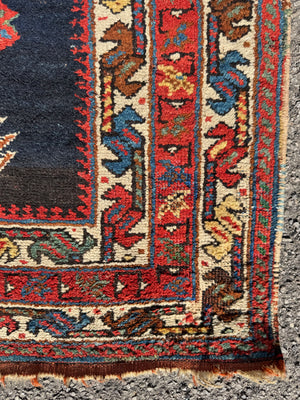 Afshar antique triple medallion rug (169 x 134cm)