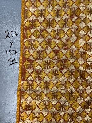 Punjab antique Phulkari silk embroidered shawl (257 x 157cm)