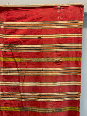 Syrian vintage striped cotton cloth with gilt (270 x 132cm) *AF