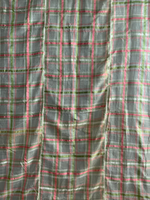 Ottoman Turkish antique fine chequered silk (291 x 180cm)