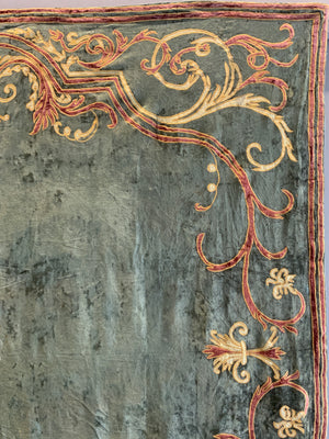 Italian applique on silk velvet (142 x 138cm)