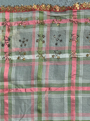 Ottoman silk diaphanous gauze bedcover (293 x 177cm)