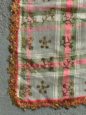 Ottoman silk diaphanous gauze bedcover (293 x 177cm)