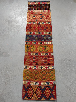 Swedish vintage wool drättaduk bench cover / runner / hanging (183 x 48cm)