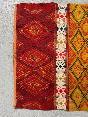 Swedish vintage wool drättaduk bench cover / runner / hanging (183 x 48cm)