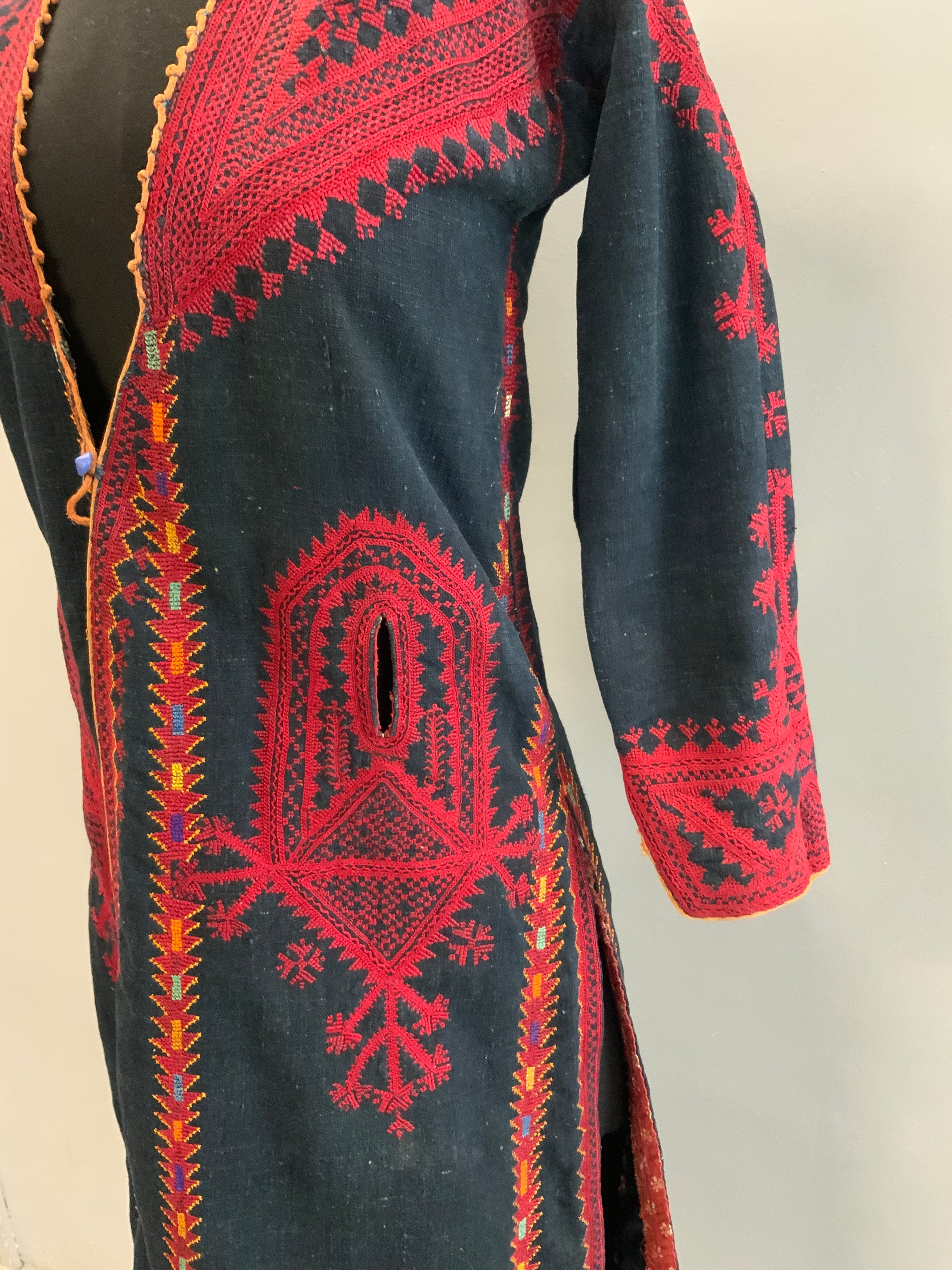 Syrian embroidered vintage robe in Palestinan style