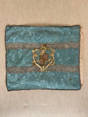 European Amorial silk cushion cover (54 x 63cm)