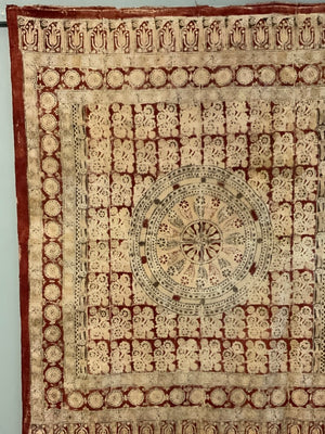 Turkish vintage cotton Soma block print (211 x 172cm)