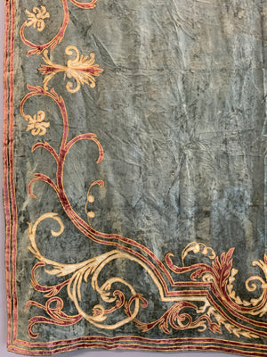 Italian applique on silk velvet (142 x 138cm)