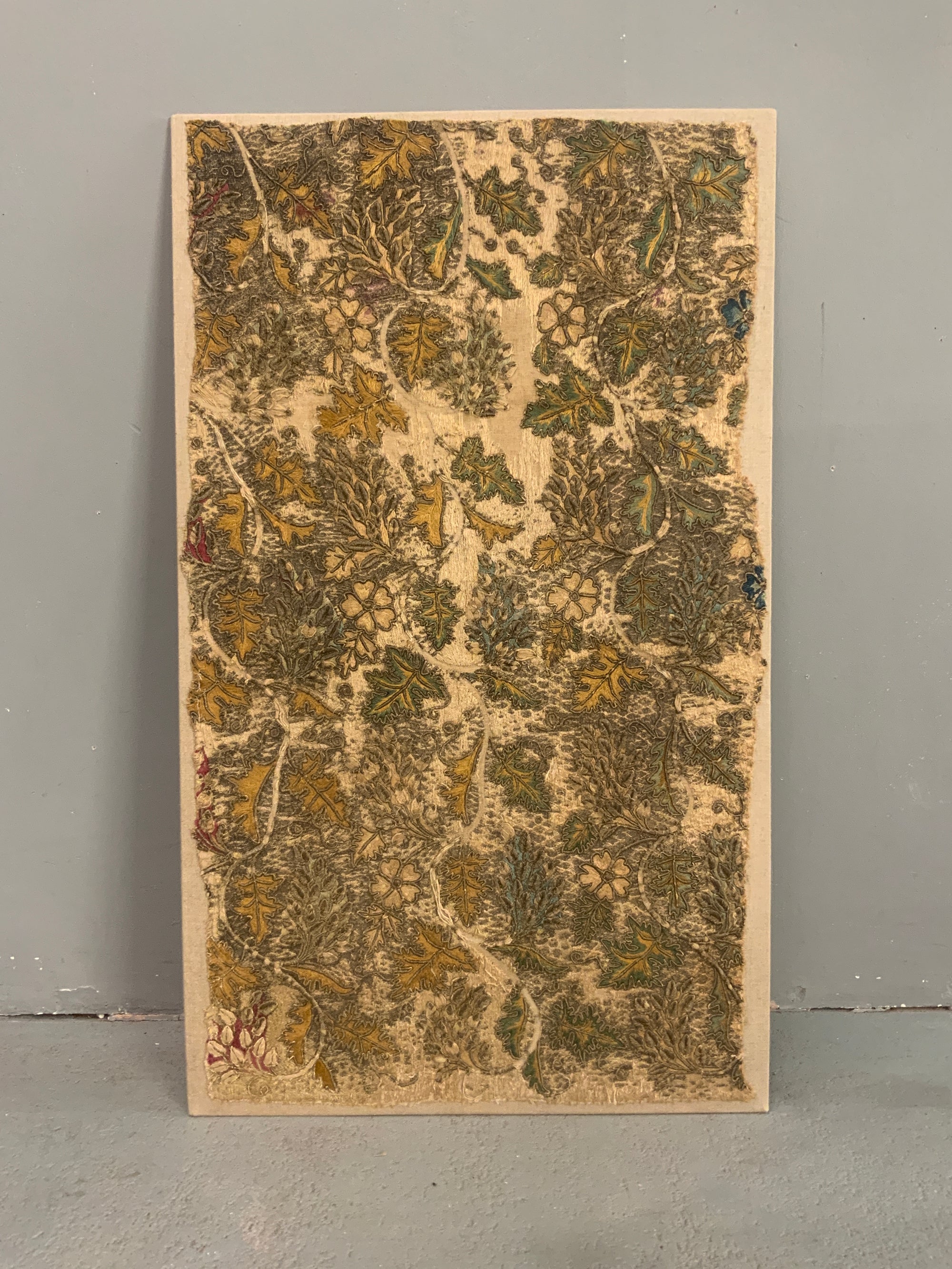 Jacobean / European antique embroidered fragment (85 x 48cm)