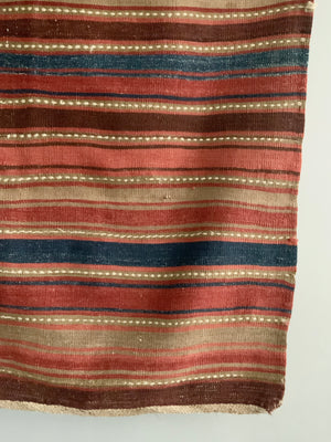 Turkish Anatolian Keçimuslar plain striped flatweave (182 x 124cm)