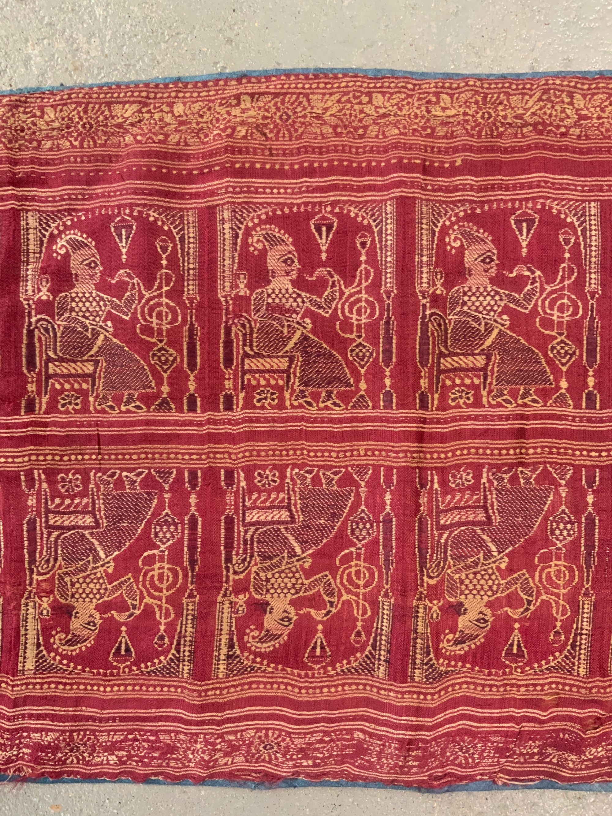 Murshidabad antique Bengal silk brocade fragment (60 x 32cm)