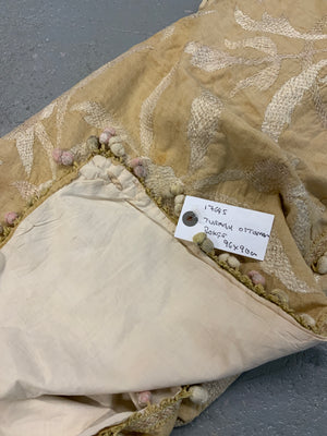 Turkish Ottoman antique silk embroidered bohçe on silk ground (96 x 90cm)