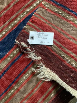 Turkish Anatolian Keçimuslar plain striped flatweave (182 x 124cm)