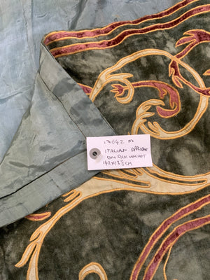 Italian applique on silk velvet (142 x 138cm)