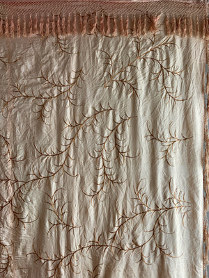 Chinese large antique embroidered export silk (275 x 214cm)