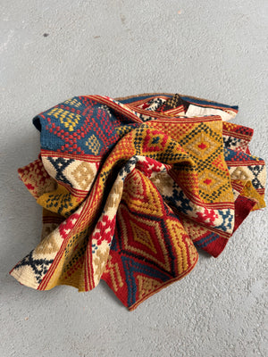 Swedish vintage wool drättaduk bench cover / runner / hanging (183 x 48cm)