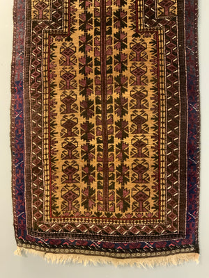Balouch prayer rug with camel ground (125 x 72cm)
